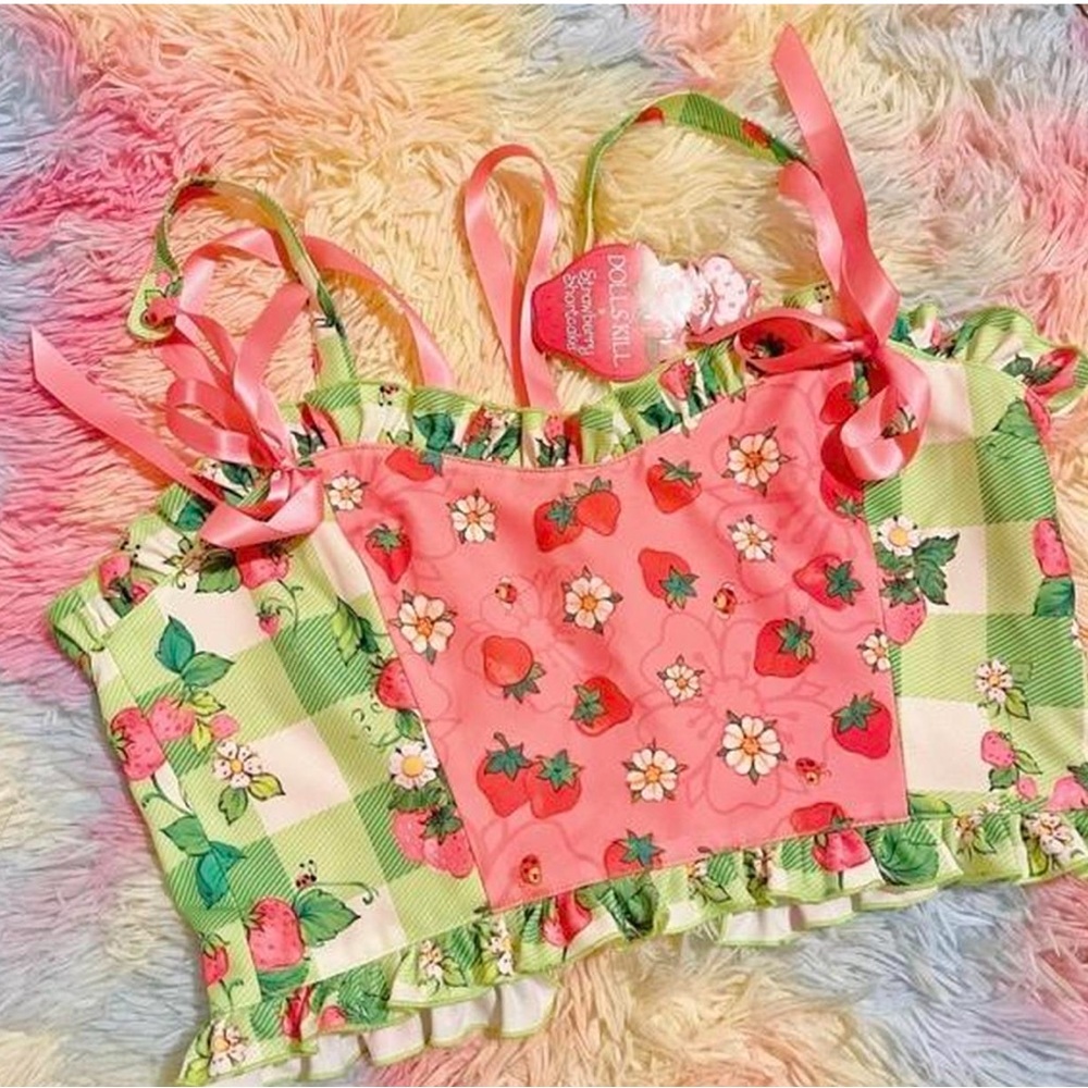 Dolls Kill X Strawberry Shortcake Itâs A Berry World Corset Top.